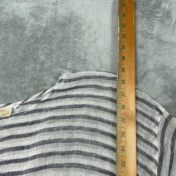 Paper Lace Womens Striped Linen Top OS 6706 - Picture 6 of 10